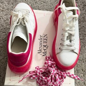 Alexander McQueen White and Red Sneakers